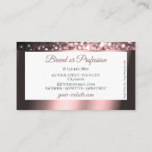 ノーブルバラピンクアンドホワイトスパークルグリッタージュエリー 名刺 (裏面)