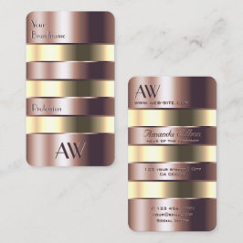 ノーブルバラ金ゴールドとライトイエロー缶とイニシャル 名刺