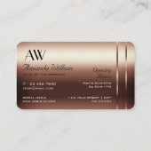 ノーブルバラ金ゴールドデコールシマーリーダイヤモンドイニシャル 名刺 (裏面)