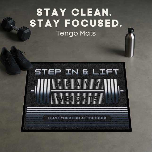 ノーブルフィットネスバーベルデザインfor gym ドアマット (クリエイターアップロード済み)