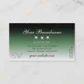 ノーブルブラックグリーングラデーションスパークルダイヤモンドイニシャル 名刺 (裏面)