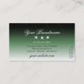 ノーブルブラックグリーングラデーションスパークルダイヤモンドエレガント 名刺 (裏面)