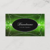 ノーブルブラックグリーン華美スパークルダイヤモンドラグジュアリー 名刺 (正面)