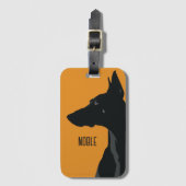 ノーブルブラックドーバーマン ラゲッジタグ (正面縦)