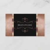 ノーブルブラックバラ金ゴールドグリッター華美観賞用 名刺 (正面)