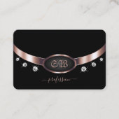 ノーブルブラックバラ金ゴールドシャイニーダイヤモンドとイニシャル 名刺 (正面)