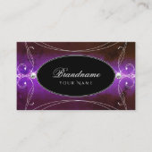 ノーブルブラックパープル華美スパークルジュエリーオーナメント 名刺 (正面)