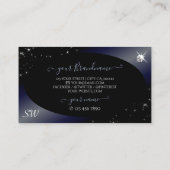 ノーブルブラックブルーグリッタースターズダイヤモンドイニシャル 名刺 (裏面)