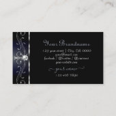 ノーブルブラックブルー華美ダ縁どミンドモノグラム 名刺 (裏面)