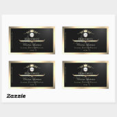 ノーブルブラック製品ラベル金ゴールド枠ロゴモノグラム 長方形シール (シート)