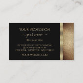 ノーブルブラック金ゴールドエレガントグリッター華美観賞用 名刺 (裏面)