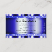 ノーブルブルー発光グリッター輝く星の品質 名刺 (裏面)