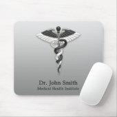 ノーブルメディカルエレガント白黒カドゥセウス教室 マウスパッド (マウス)
