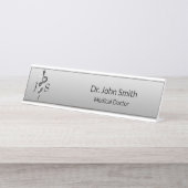 ノーブルメディカルクエレガントリー白黒アスクレピオス デスクネームプレート (正面)
