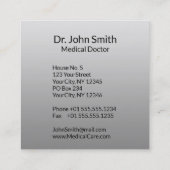 ノーブルメディカルクラシーエレガント白黒アスクレピオス スクエア名刺 (裏面)