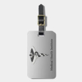 ノーブルメディカルクラスエレガント白黒カドゥセウス ラゲッジタグ (正面縦)