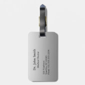 ノーブルメディカルクラスエレガント白黒カドゥセウス ラゲッジタグ (裏面縦)