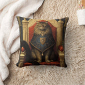 ノーブルメーンクーンキャット玉座アートプリント クッション (ブランケット)