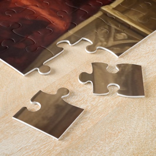 ノーブルメーンクーンキャット玉座アートプリント ジグソーパズル (側面)