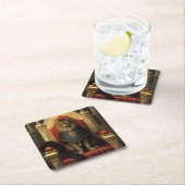 ノーブルメーンクーンキャット玉座アートプリント スクエアペーパーコースター (インサイチュ)