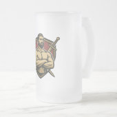 ノーブルライオンシールドマグ フロストグラスビールジョッキ (正面右)