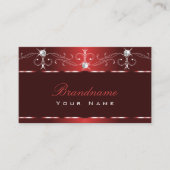ノーブルワインレッドスクイグルダイヤモンド輝華美く 名刺 (正面)