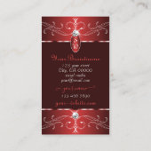 ノーブルワインレッドブルゴーニュ華美オーナメントイニシャル 名刺 (裏面)