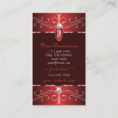 ノーブルワインレッドブルゴーニュ華美オーナメントモノグラム 名刺 (裏面)