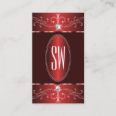 ノーブルワインレッドブルゴーニュ華美オーナメントモノグラム 名刺 (正面)