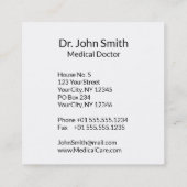 ノーブル医療クラスエレガント金ゴールド銀アスクレピオス スクエア名刺 (裏面)