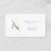 ノーブル書道:金ゴールドと黒のグラデーションのモノグラム 名刺 (正面)