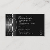 ノーブル白黒スクイグルジュエリーのロゴと写真 名刺 (裏面)