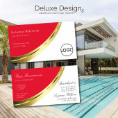 ノーブル赤と白金ゴールドデコールとロゴ 名刺