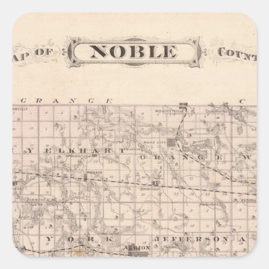 ノーブル郡の地図 スクエアシール (正面)