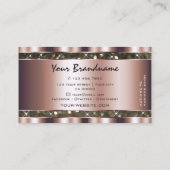 ノーブル金ゴールドグリッタースパークルスターズバラゴールデン 名刺 (裏面)