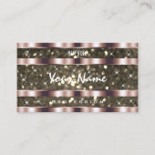 ノーブル金ゴールドグリッタースパークルスターズバラゴールデン 名刺 (正面)