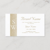 ノーブル金ゴールドパールきらめくパターンとモノグラム 名刺 (裏面)