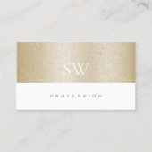 ノーブル金ゴールドパールきらめくパターンとモノグラム 名刺 (正面)