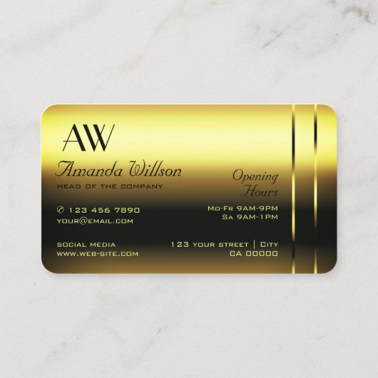 ノーブル黄金の装飾シメリーダイアモンモノグラム 名刺 (裏面)