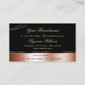 ノーブル黒バラ金ゴールド曲線デコールラインシメリー 名刺 (裏面)