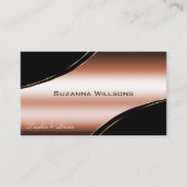 ノーブル黒バラ金ゴールド曲線QRコード 名刺 (正面)