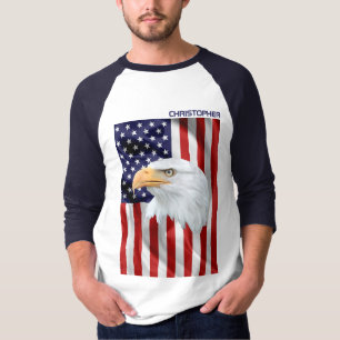 ノーブル・アメリカン・イーグル、米国国旗、愛国心 Tシャツ