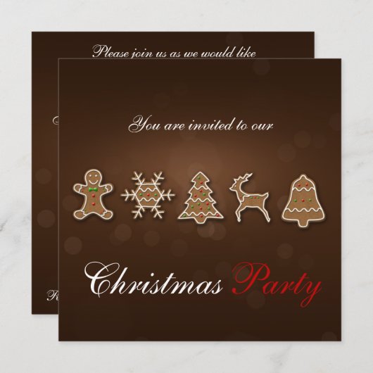 ノーブル・クリスマス・ジンジャーブレッドCookie 招待状 (正面/裏面)