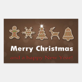 ノーブル・クリスマス・ジンジャーブレッドCookie 長方形シール