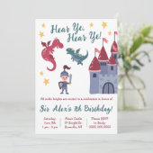 ノーブル・ナイト・ドラゴン・キャッスルをテーマにした誕生日パーティー 招待状 (スタンド正面)