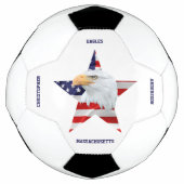 ノーブル・ハゲ・イーグル、アメリカ国旗、スター サッカーボール (正面)