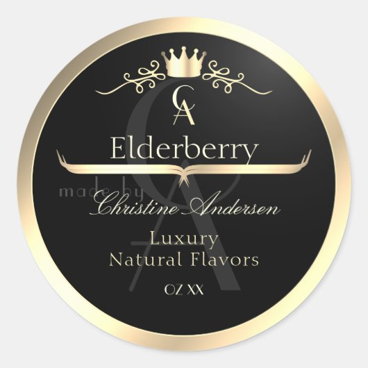 ノーブル ブラック プロダクト ラベル ゴールド フレーム モノグラム (正面)