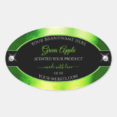 ノーブル ブラック マーブルド グリーン ブリリアント 製品ラベル 楕円形シール (正面)