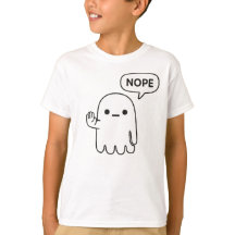ノープゴースト | 面白いミニマルキッズTシャツ