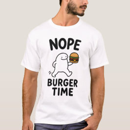ノープバーガータイム 楽しい かわいい ハンバーガー好き キャラクター Tシャツ